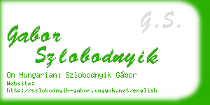 gabor szlobodnyik business card