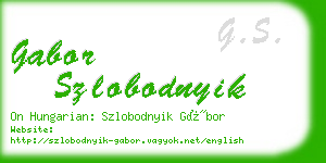 gabor szlobodnyik business card